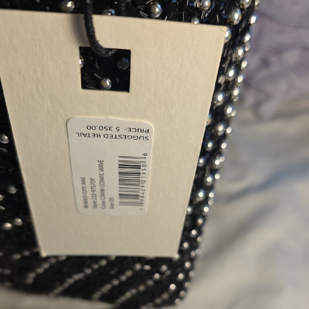 STAUD Black and Silver Beaded Mini Bag - Picture 5 of 7